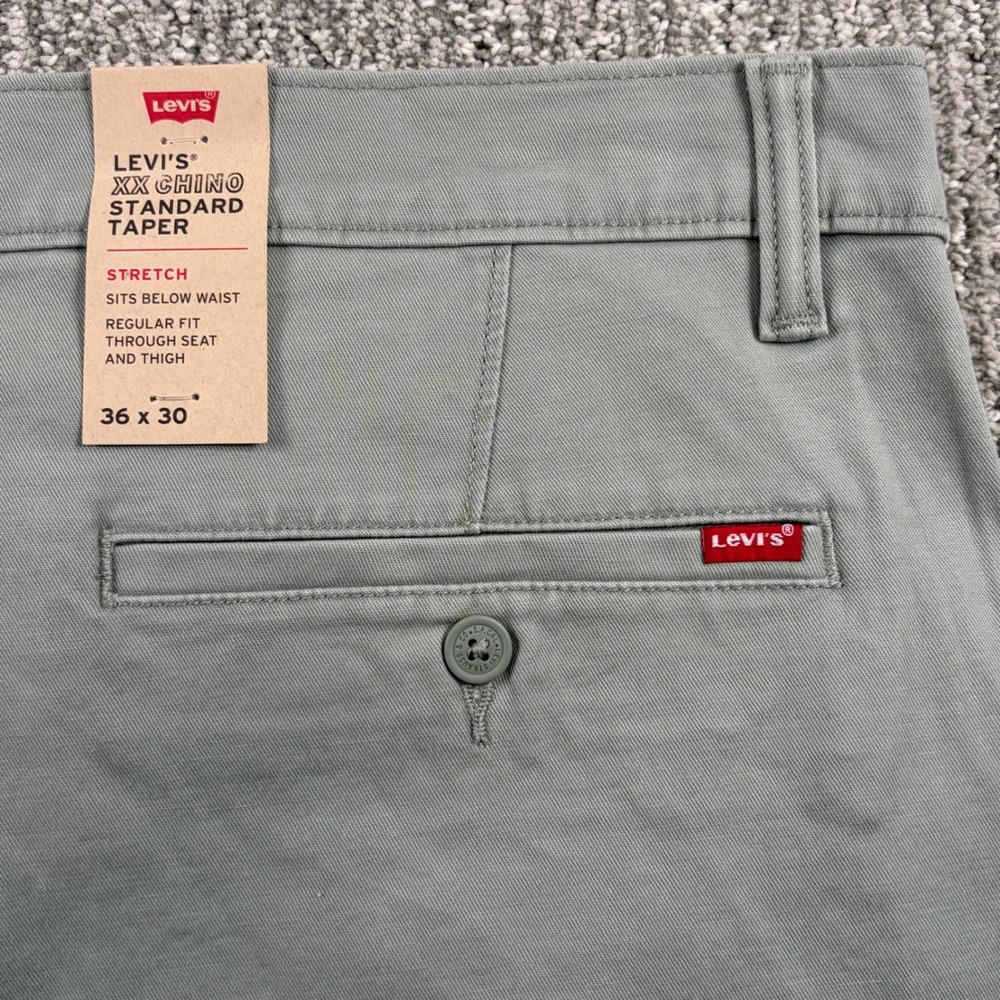 Levis XX Chino Pants Mens 36x30* Olive Green Standard Taper Stretch 85226-0094 - Picture 6 of 10